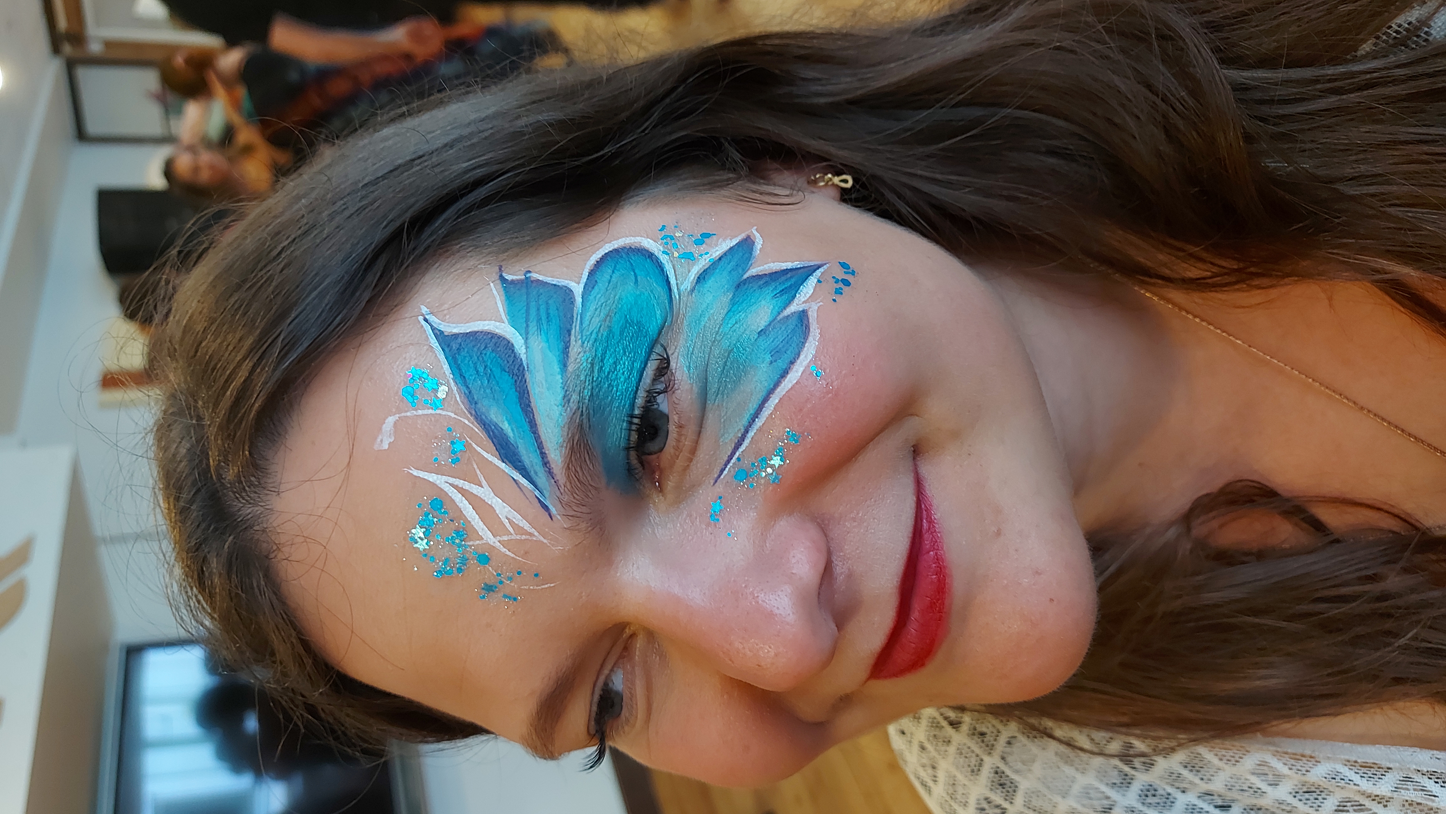 One-eye butterly face painting at a Vancouver rave